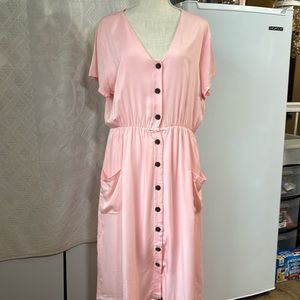 Angashion pink short sleeve dress